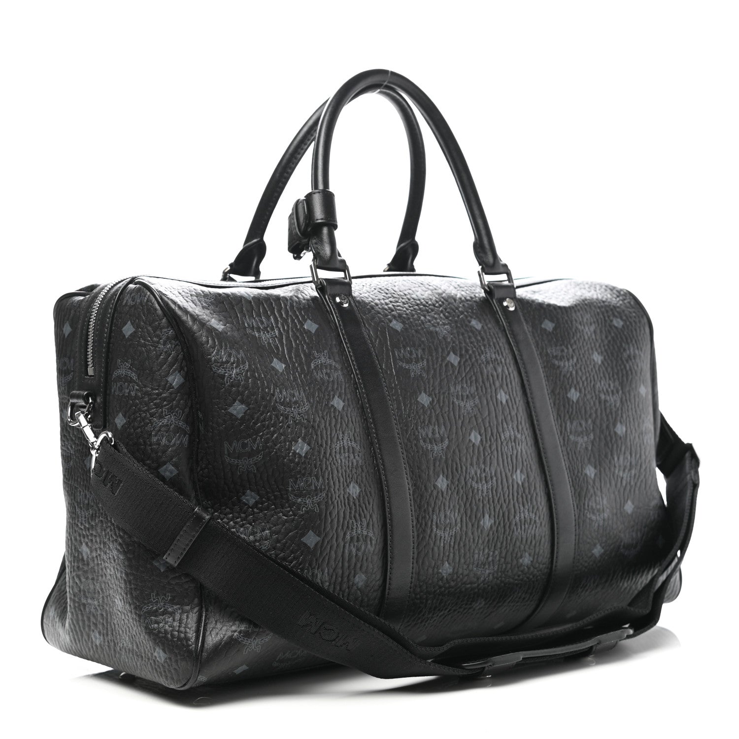 MCM Visetos Medium Traveler Weekender Duffle Bag Black 3 of 11