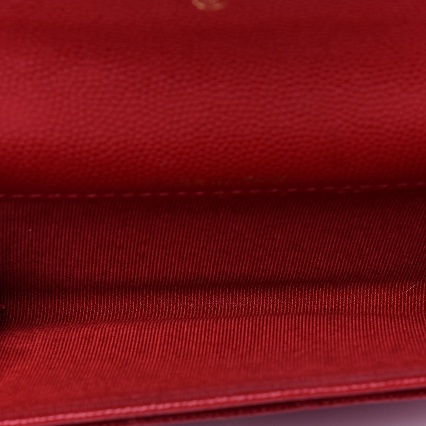 Caviar Quilted Flap Card Holder Wallet Red