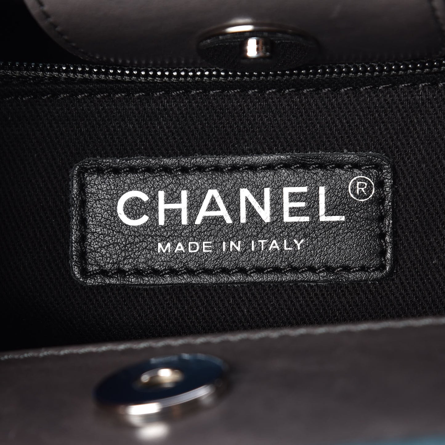 Glazed Calfskin Quilted Large CC Delivery Tote Grey