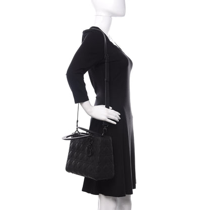 Christian Dior Ultra Matte Calfskin Cannage Medium Lady Dior Black 2 of 11