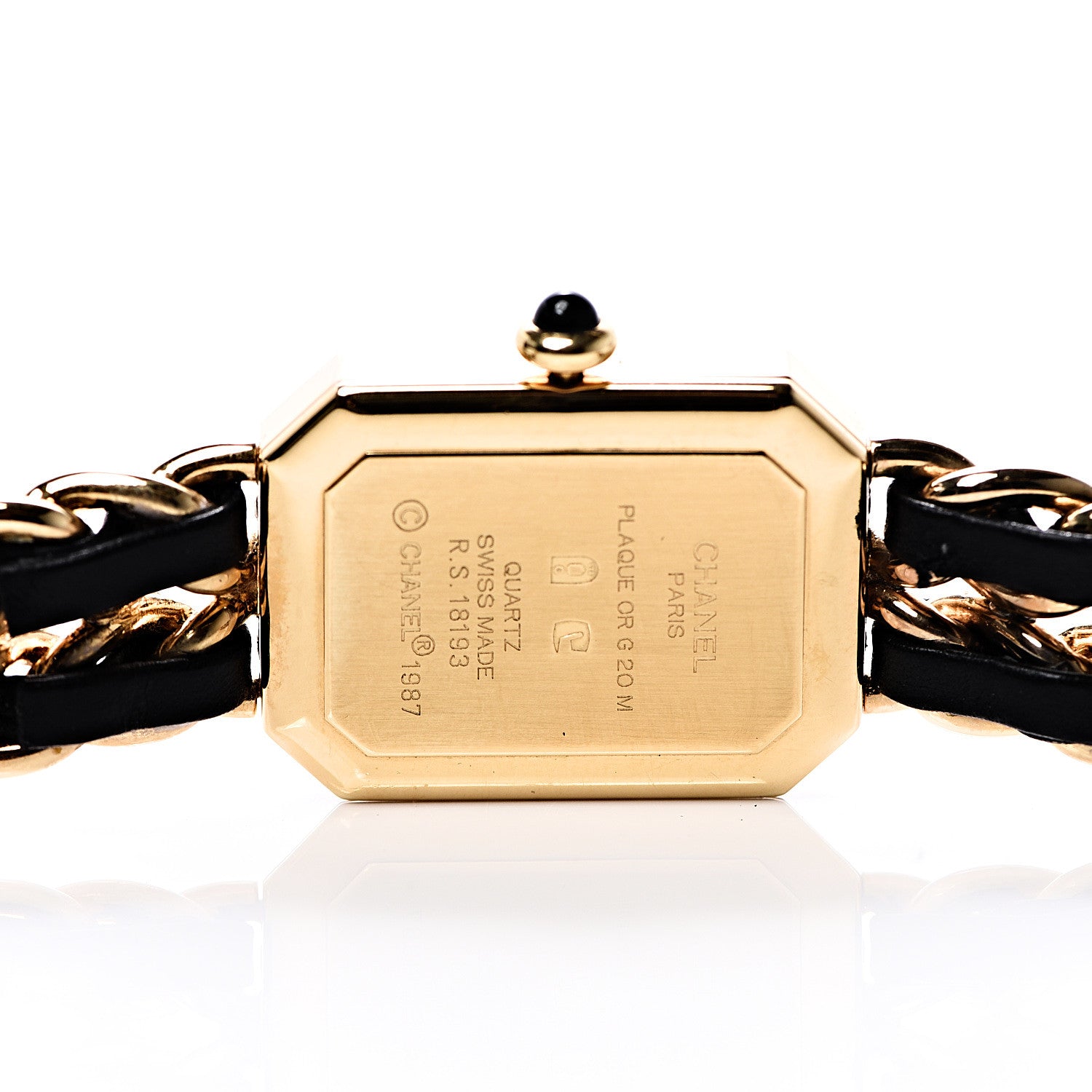 Chanel Stainless Steel Lambskin 20mm Chain Premiere Quartz Watch Gold M 6 of 9