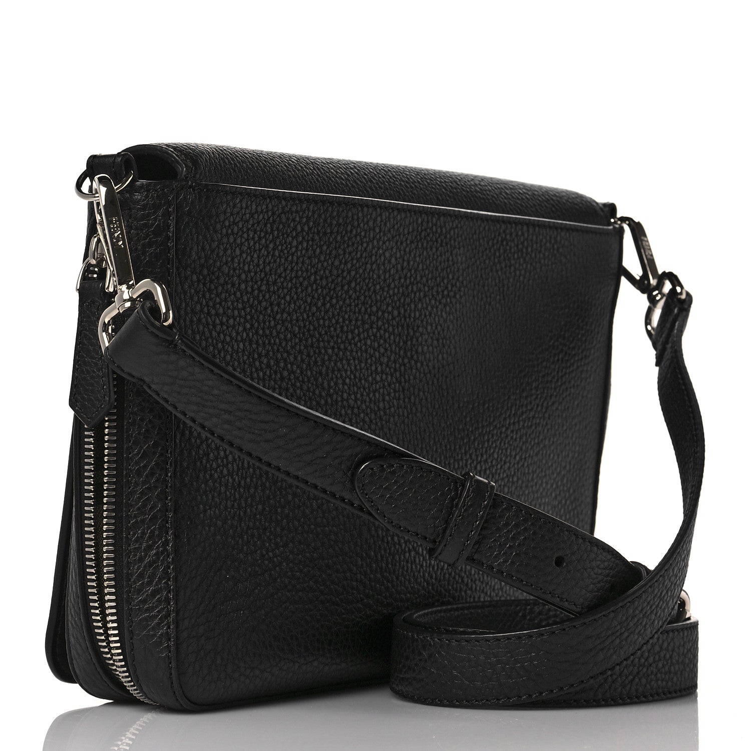 Fendi Cuoio Romano Selleria Messenger Black 3 of 8