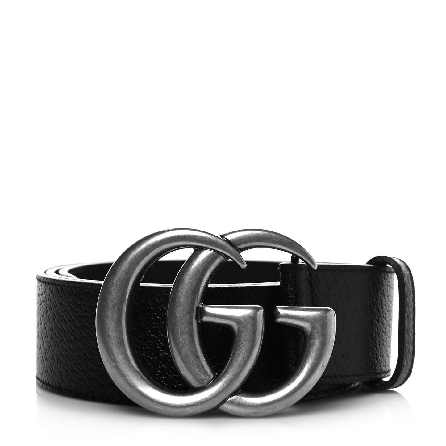 Textured Dollar Calfskin Nickel Double G 40mm Belt 90 36 Black