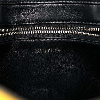 Balenciaga Shiny Day Calfskin Logo XS Triangle Duffle Jaune Black 6 of 13