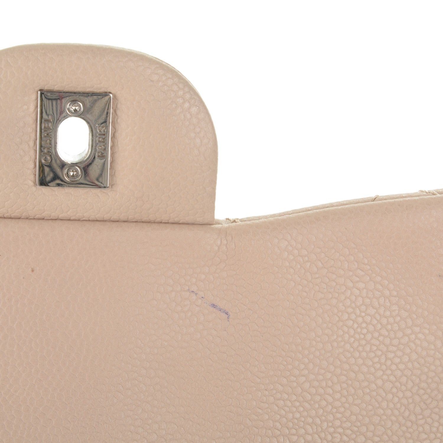 Chanel Washed Caviar Quilted Jumbo Single Flap Beige Clair 8 of 8