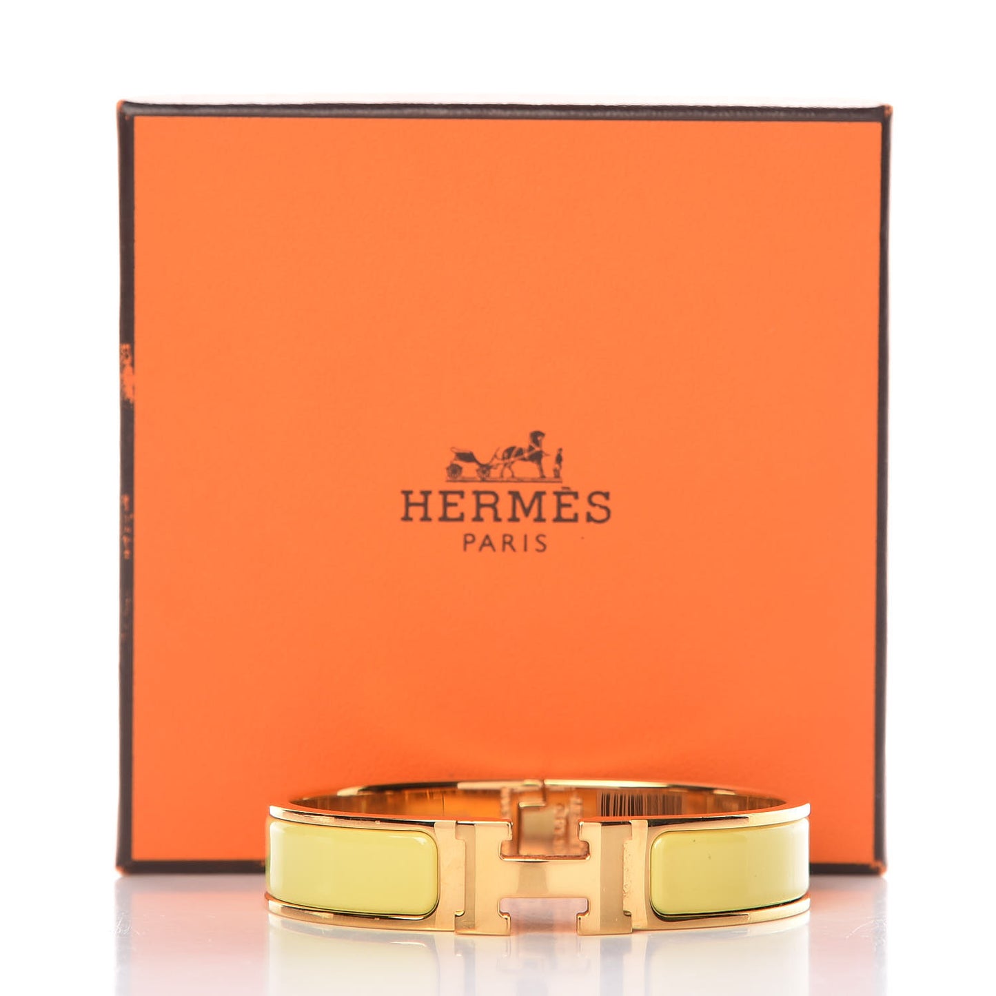 Enamel Narrow Clic Clac H Bracelet PM Jaune Citron