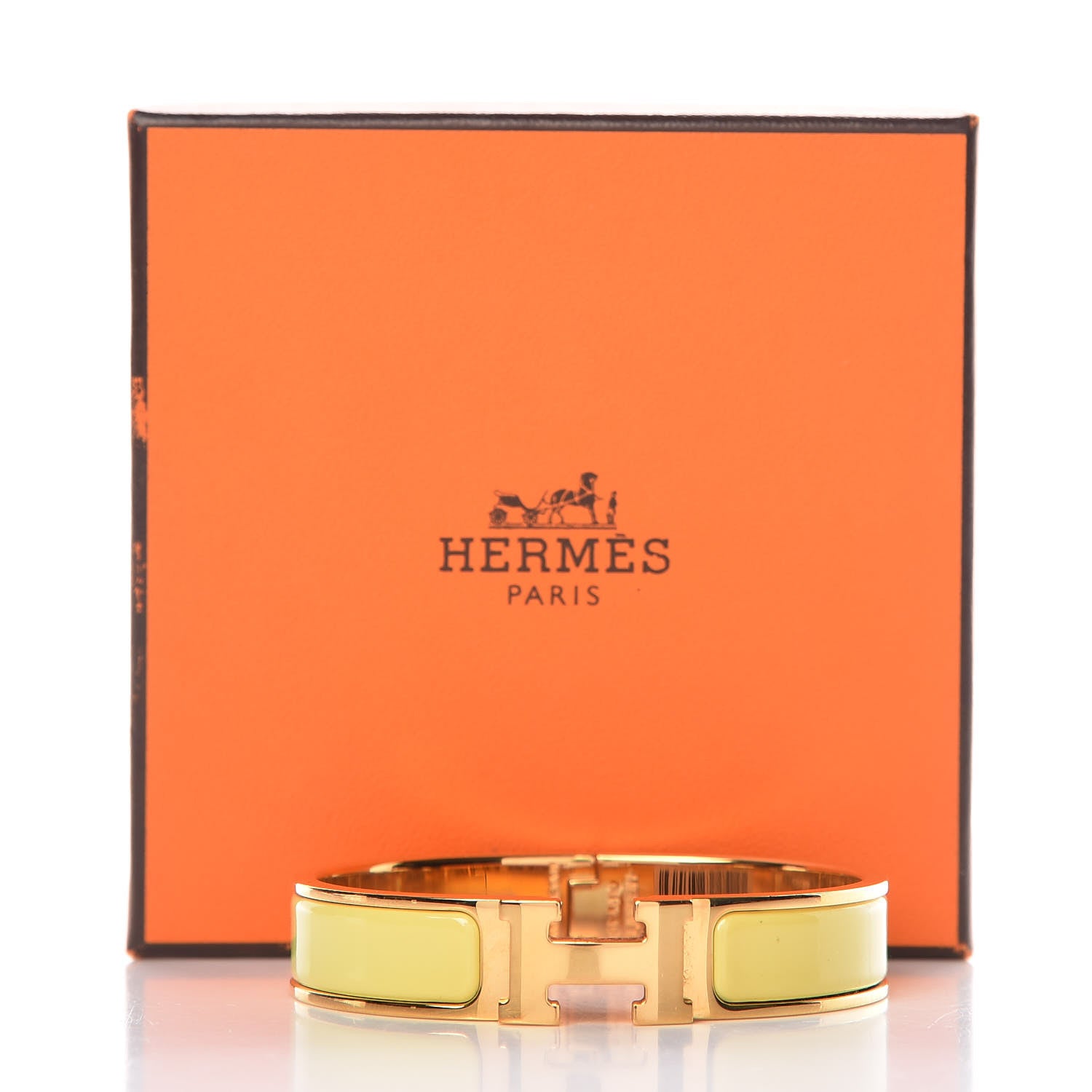 Hermes Enamel Narrow Clic Clac H Bracelet PM Jaune Citron 5 of 5