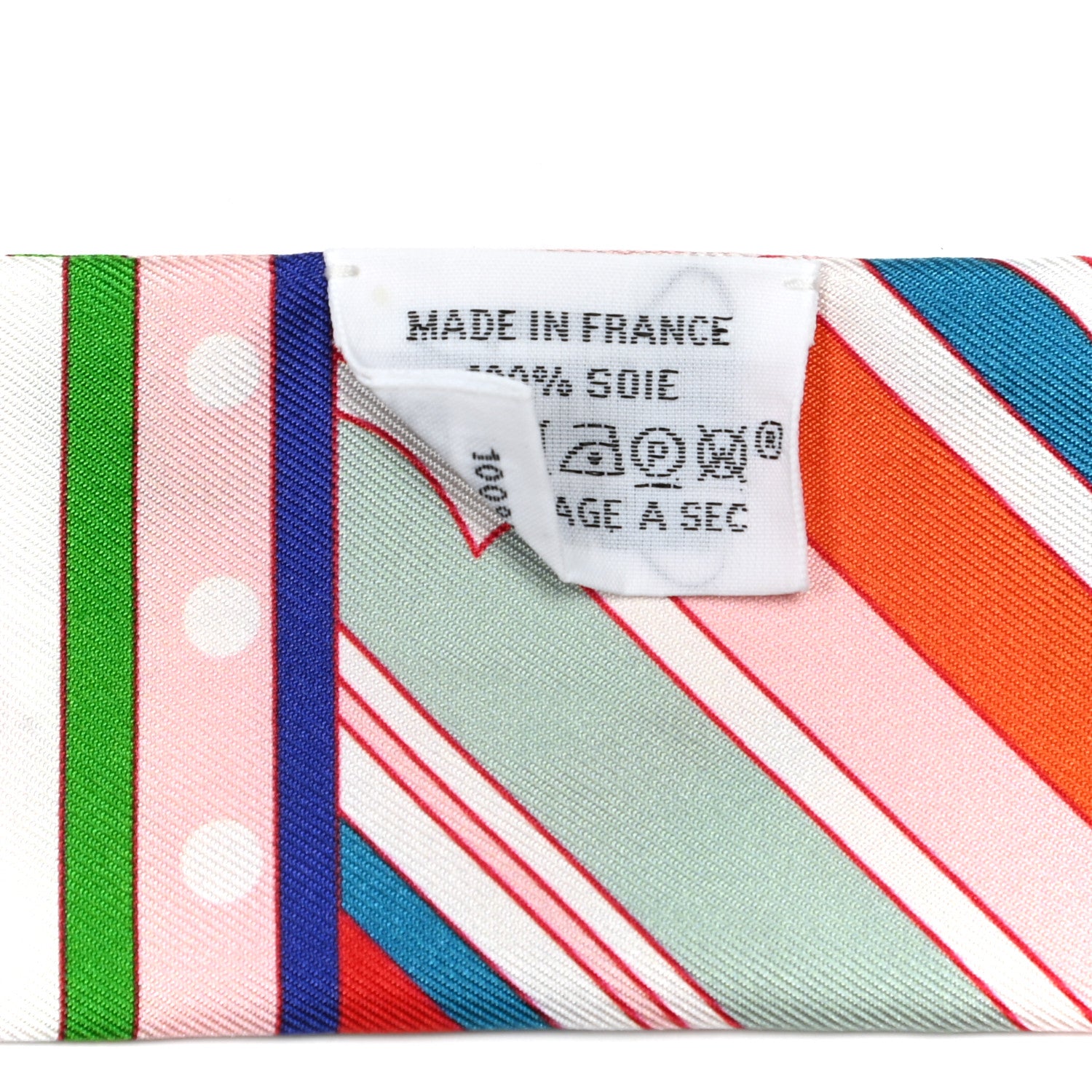 Hermes Silk Faubourg Rainbow Twilly Rose Pale Rouge Vert 3 of 4