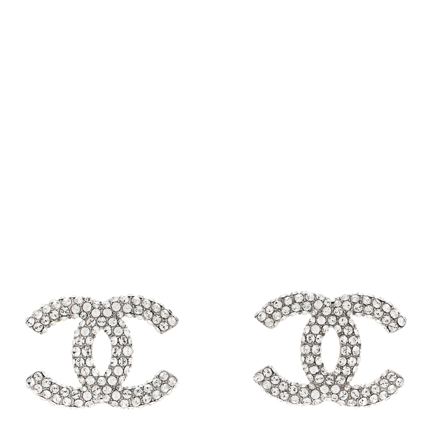 Crystal CC Earrings Silver