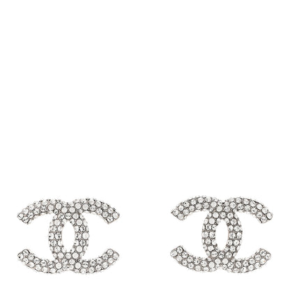 Chanel Crystal CC Earrings Silver 1 of 4