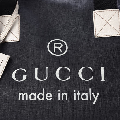 Gucci Coated Canvas Large Trademark Logo Travel Tote Black 8 of 8