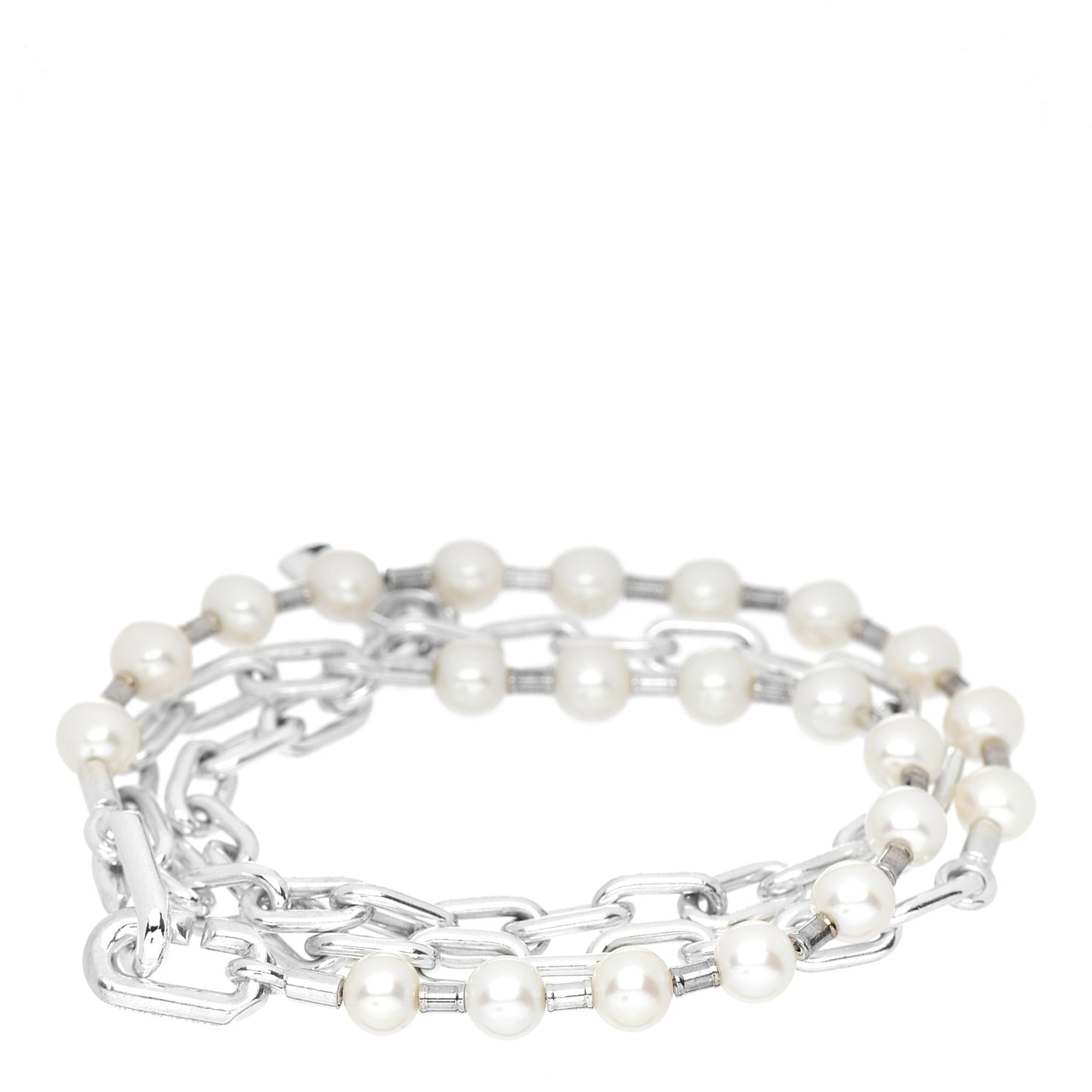 Sterling Silver Pearl HardWear Lock Bracelet