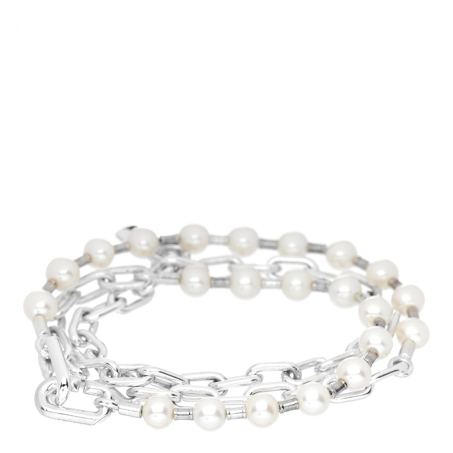 Tiffany Sterling Silver Pearl HardWear Lock Bracelet 2 of 3
