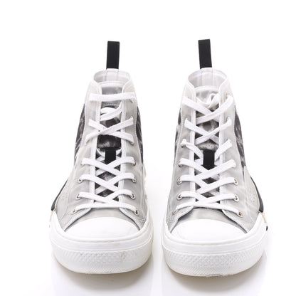 Christian Dior Canvas Leopard Print Mens B23 High Top Sneakers 43 White 3 of 9