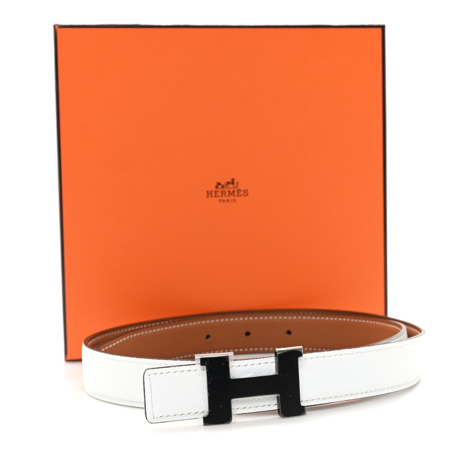 Epsom Swift 24mm Mini Constance H Belt  80 32 White Gold