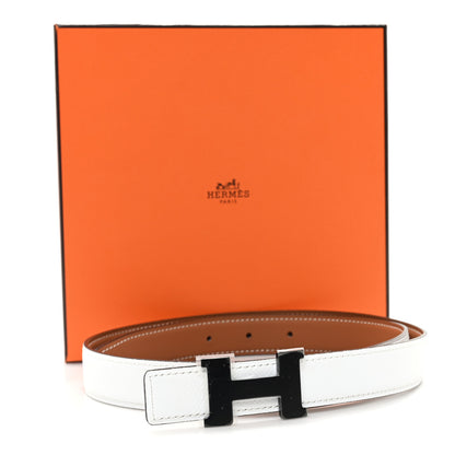 Hermes Epsom Swift 24mm Mini Constance H Belt  80 32 White Gold 5 of 5
