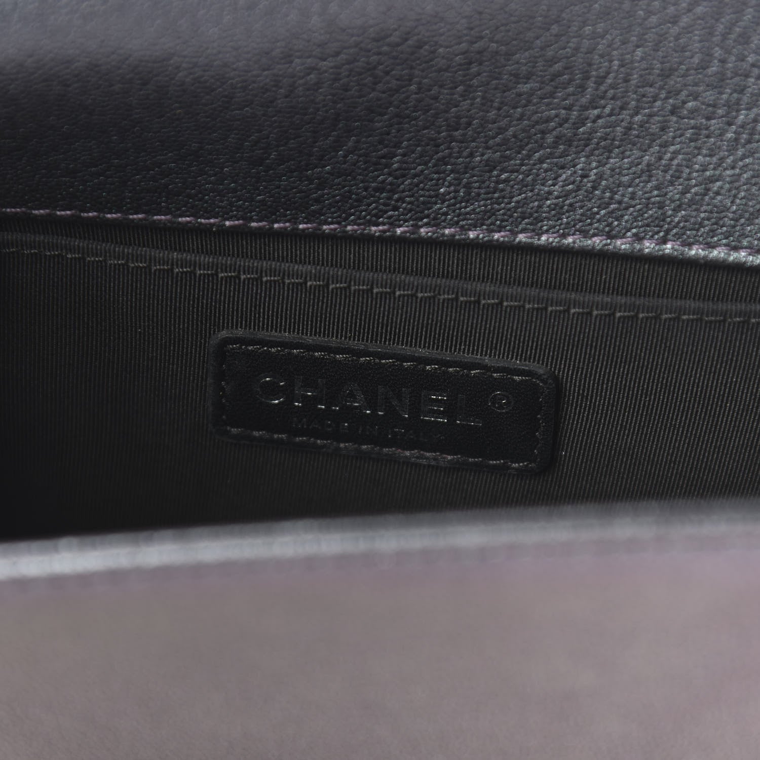 Chanel Iridescent Goatskin Quilted Medium Boy Flap Purple 8 of 11