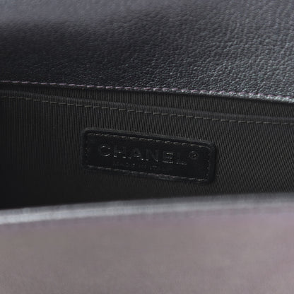 Chanel Iridescent Goatskin Quilted Medium Boy Flap Purple 8 of 11