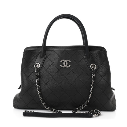 Chanel Grained Vegetal Calfskin Small Urban Shopping Tote Black 1 of 10