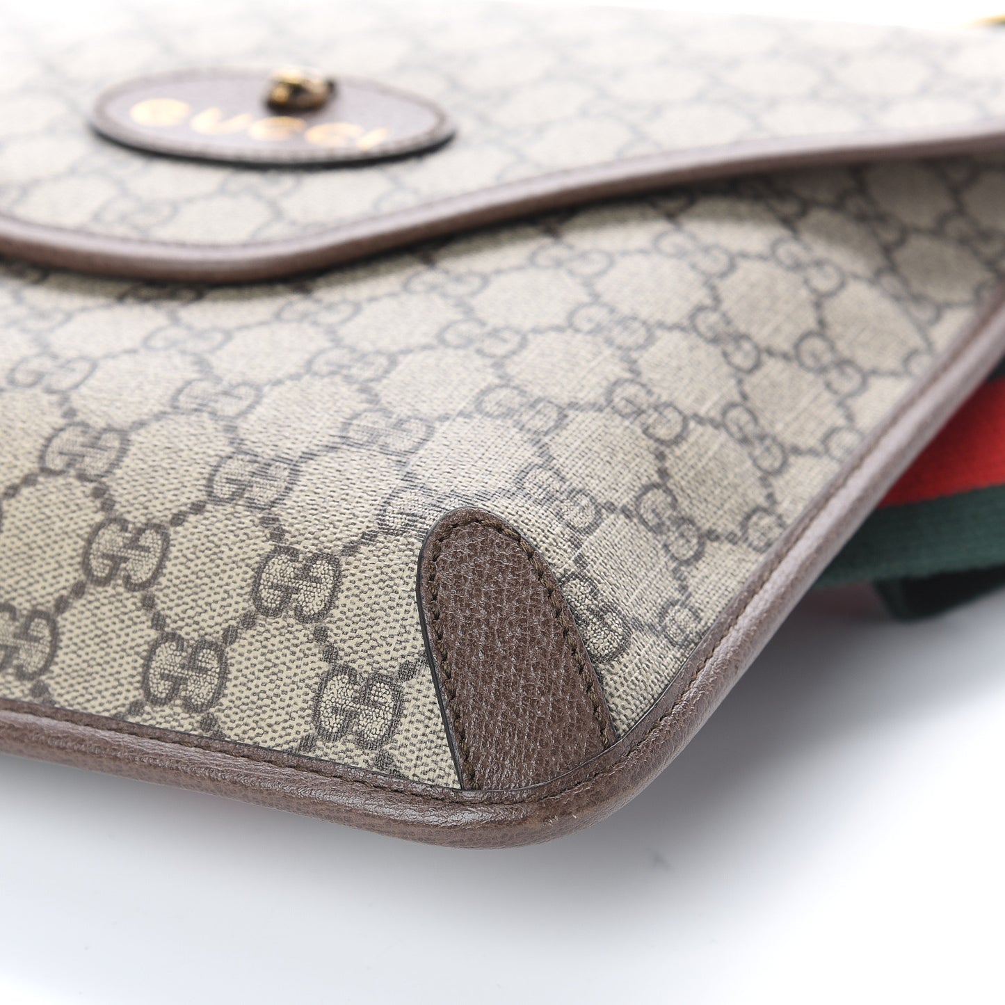 GG Supreme Monogram Web Medium Neo Vintage Flap Messenger Bag Beige New Acero