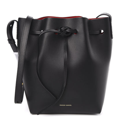 Mansur Gavriel Vegetable Tanned Calfskin Mini Bucket Bag Black Flamma 1 of 10