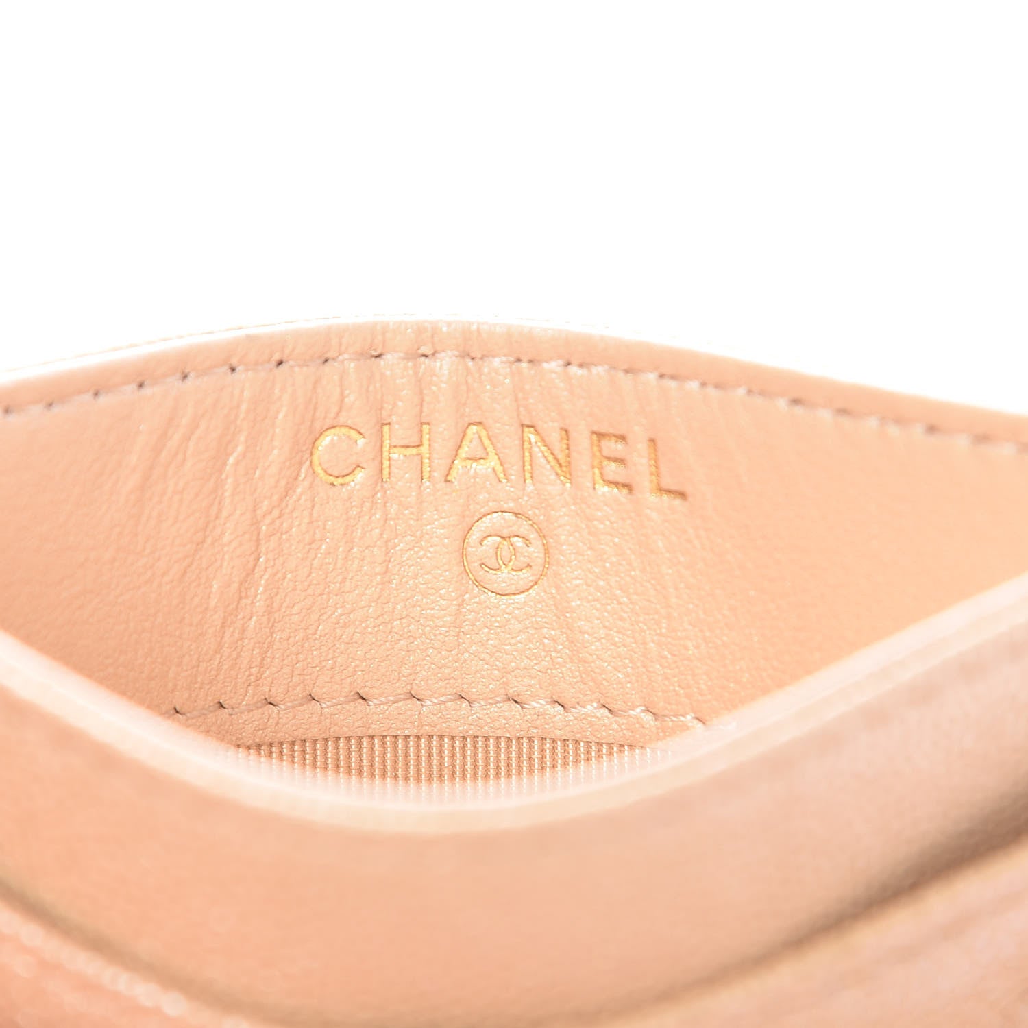 Chanel Iridescent Caviar Quilted Card Holder Beige 6 of 11