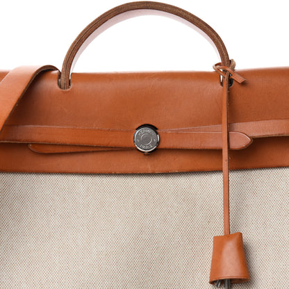 Hermes Toile Vache Calfskin Herbag 39 MM Natural 12 of 12