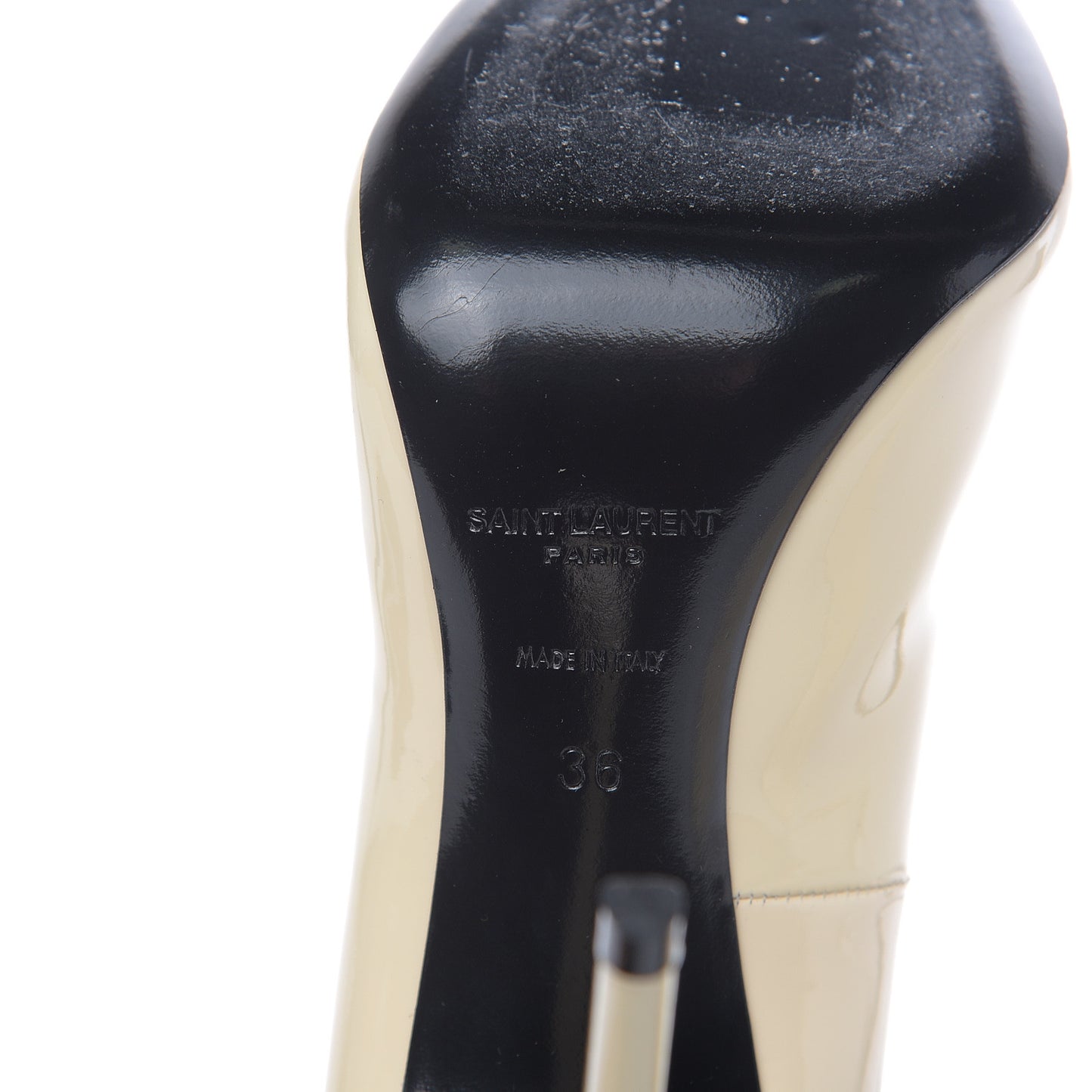 Patent Calfskin Ankle Strap Zoe 105 Pump 36 White