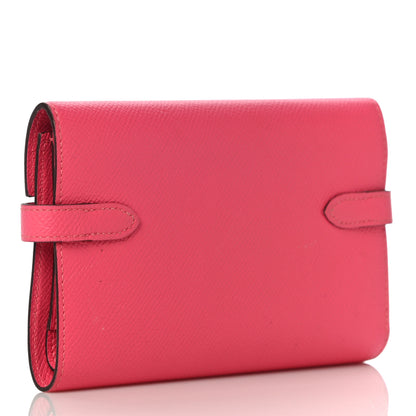 Hermes Epsom Medium Kelly Wallet Rose Extreme 3 of 12