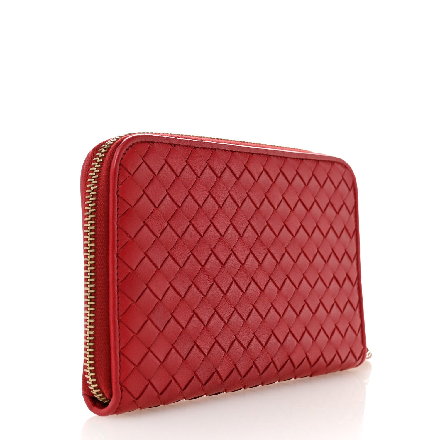 Bottega Veneta Nappa Intrecciato Zip Around Wallet Red 3 of 10