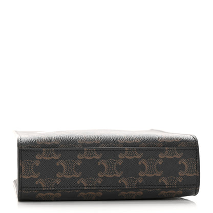 Celine Triomphe Canvas Calfskin Mini Vertical Cabas Tan 4 of 10
