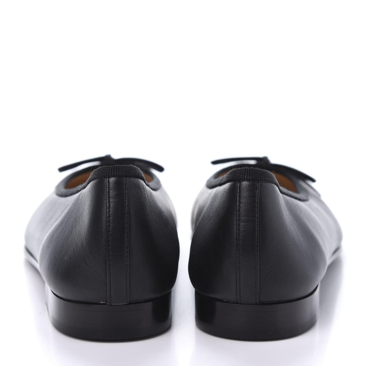 Chanel Lambskin Patent Cap Toe Ballerina Flats 38 Black 6 of 9