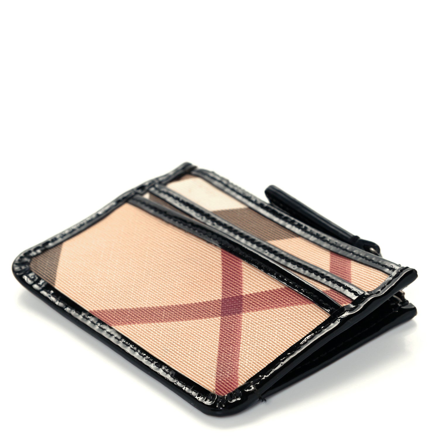 Burberry Nova Check Patent Zip Card Holder Black 8 of 8