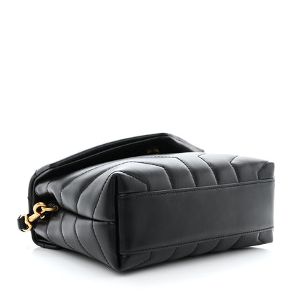 Saint Laurent Calfskin Y Quilted Monogram Toy Loulou Crossbody Bag Black 4 of 10