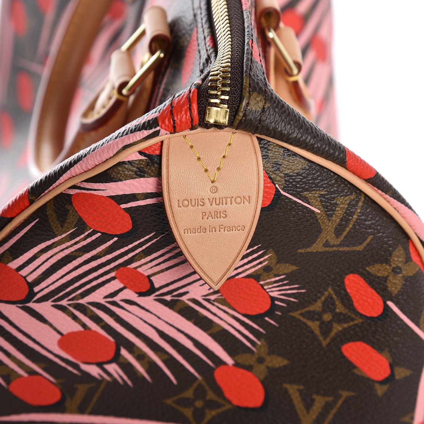 Monogram Jungle Dots Speedy 30 Sugar Pink Poppy
