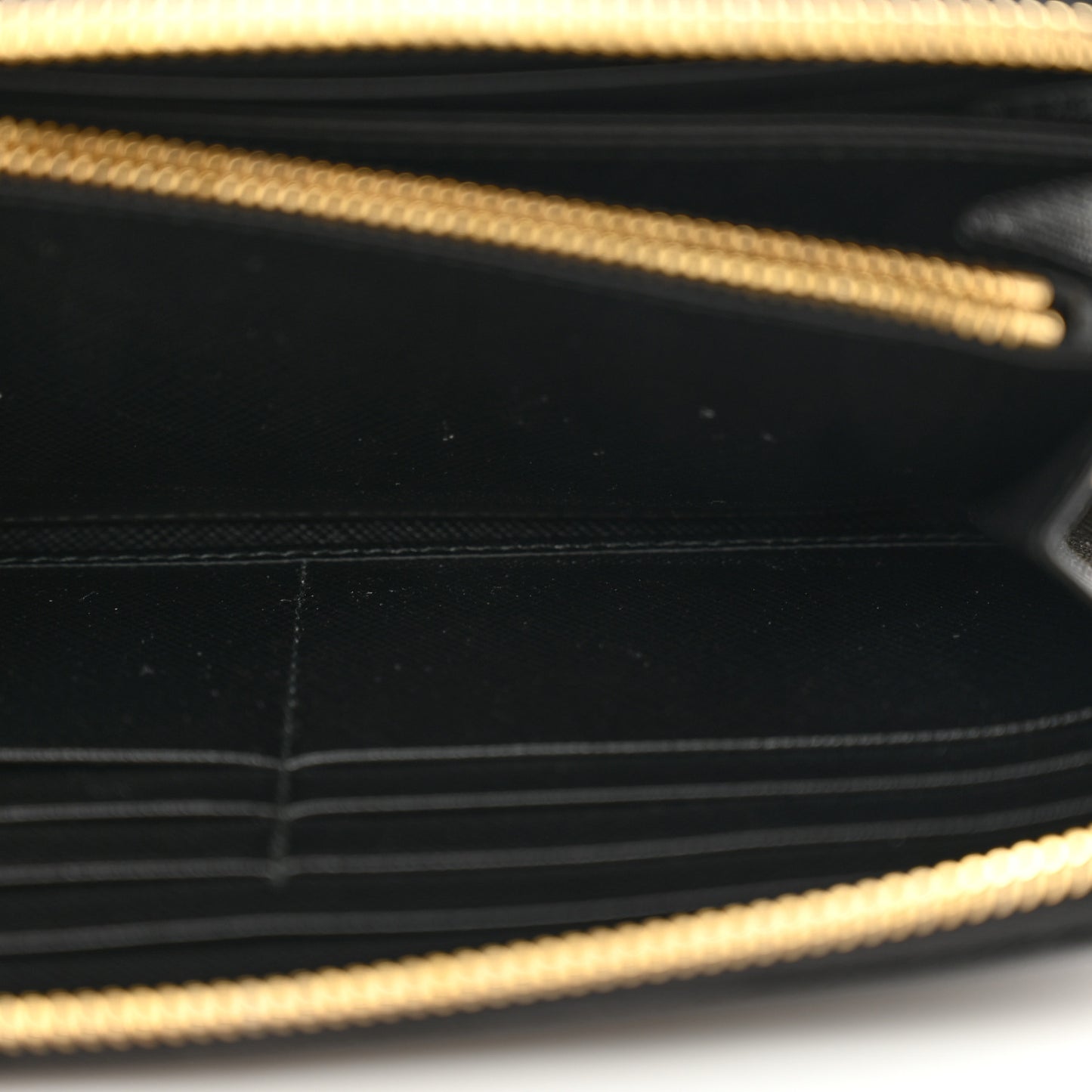 Saffiano Fiocco Bow Zip Around Wallet Black