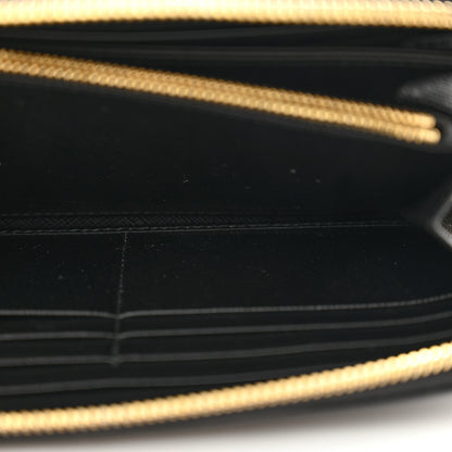 Prada Saffiano Fiocco Bow Zip Around Wallet Black 7 of 12