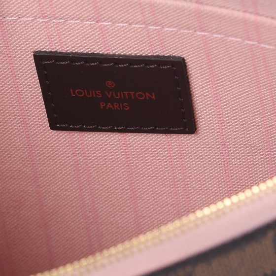 Damier Ebene Neverfull MM GM Pochette Rose Ballerine