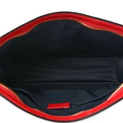 Gucci GG Supreme Monogram Blooms Large Cosmetic Case Beige Blue Navy Hibiscus Red 6 of 11