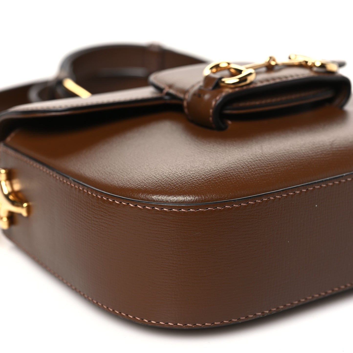 Azalea Calfskin Web Mini Horsebit 1955 Shoulder Bag Brown Sugar