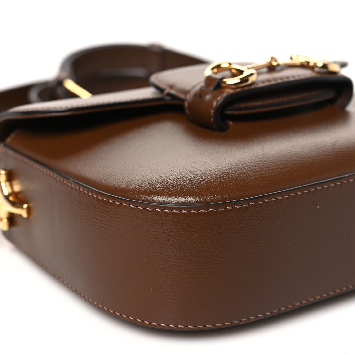 Gucci Azalea Calfskin Web Mini Horsebit 1955 Shoulder Bag Brown Sugar 9 of 10