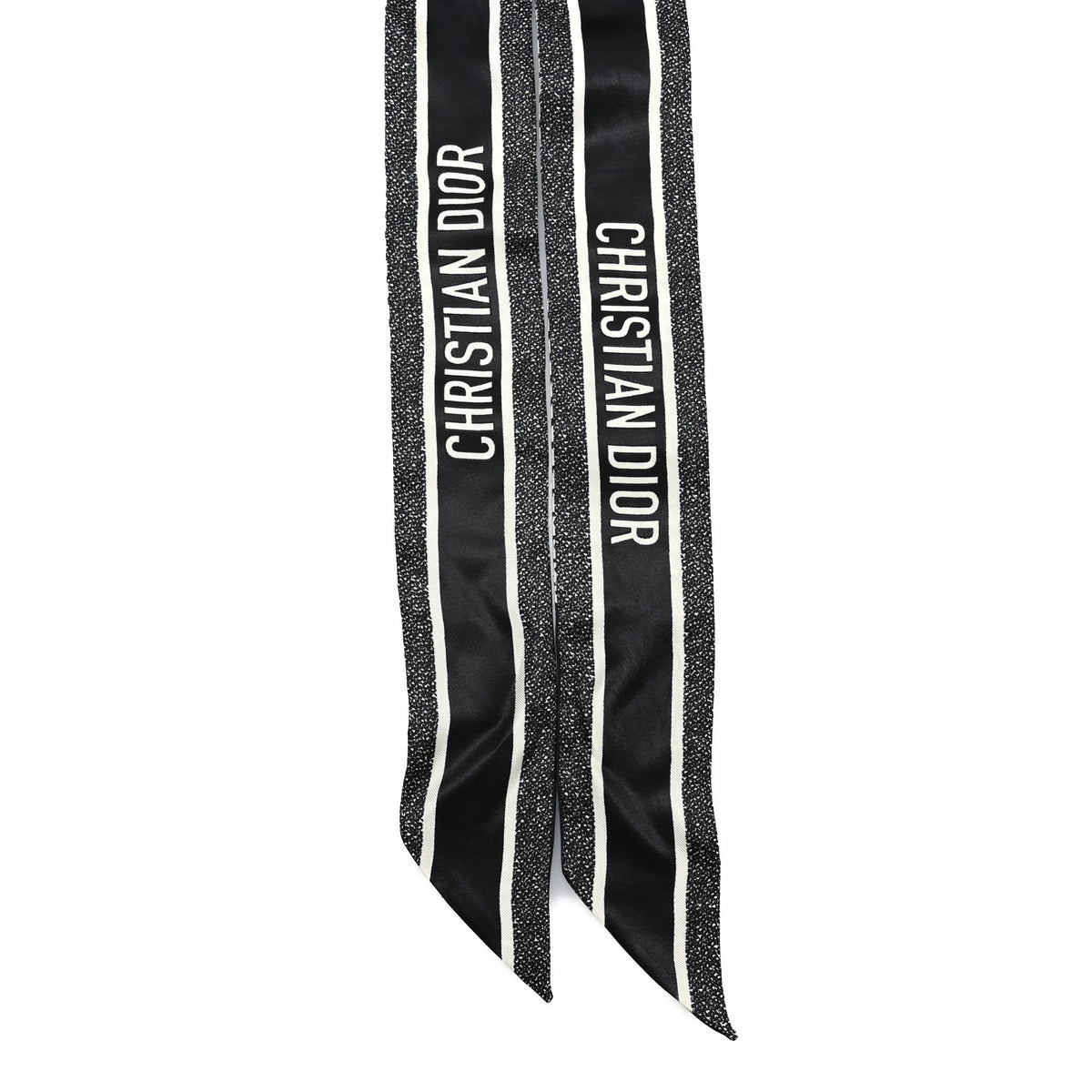 Silk Houndstooth Mitzah Scarf Black White