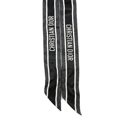 Christian Dior Silk Houndstooth Mitzah Scarf Black White 2 of 3