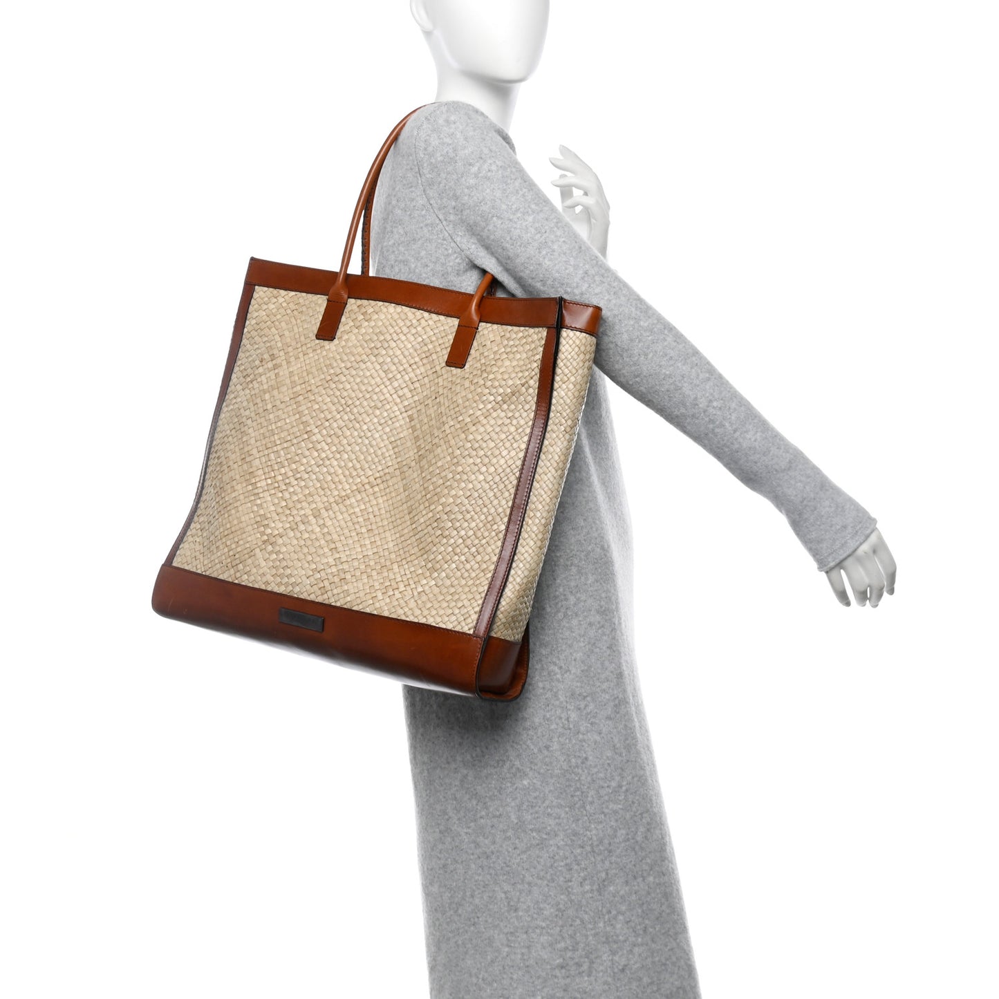 Prorsum Buffalo Raffia Tote Dark Tan