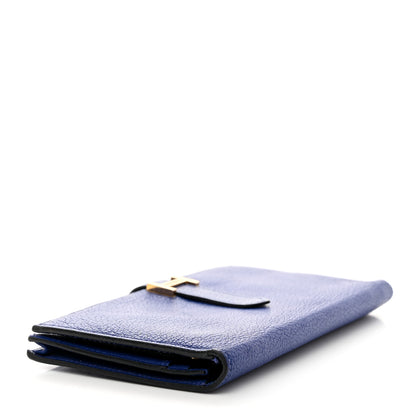 Hermes Chevre Mysore Bearn Gusset Wallet Bleu Electrique 4 of 13