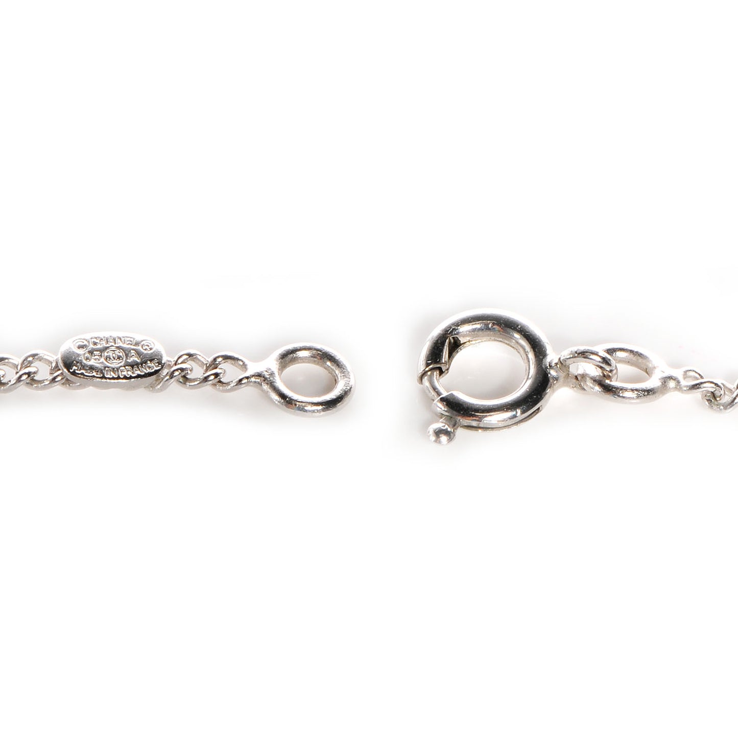 Enamel CC Necklace Beige