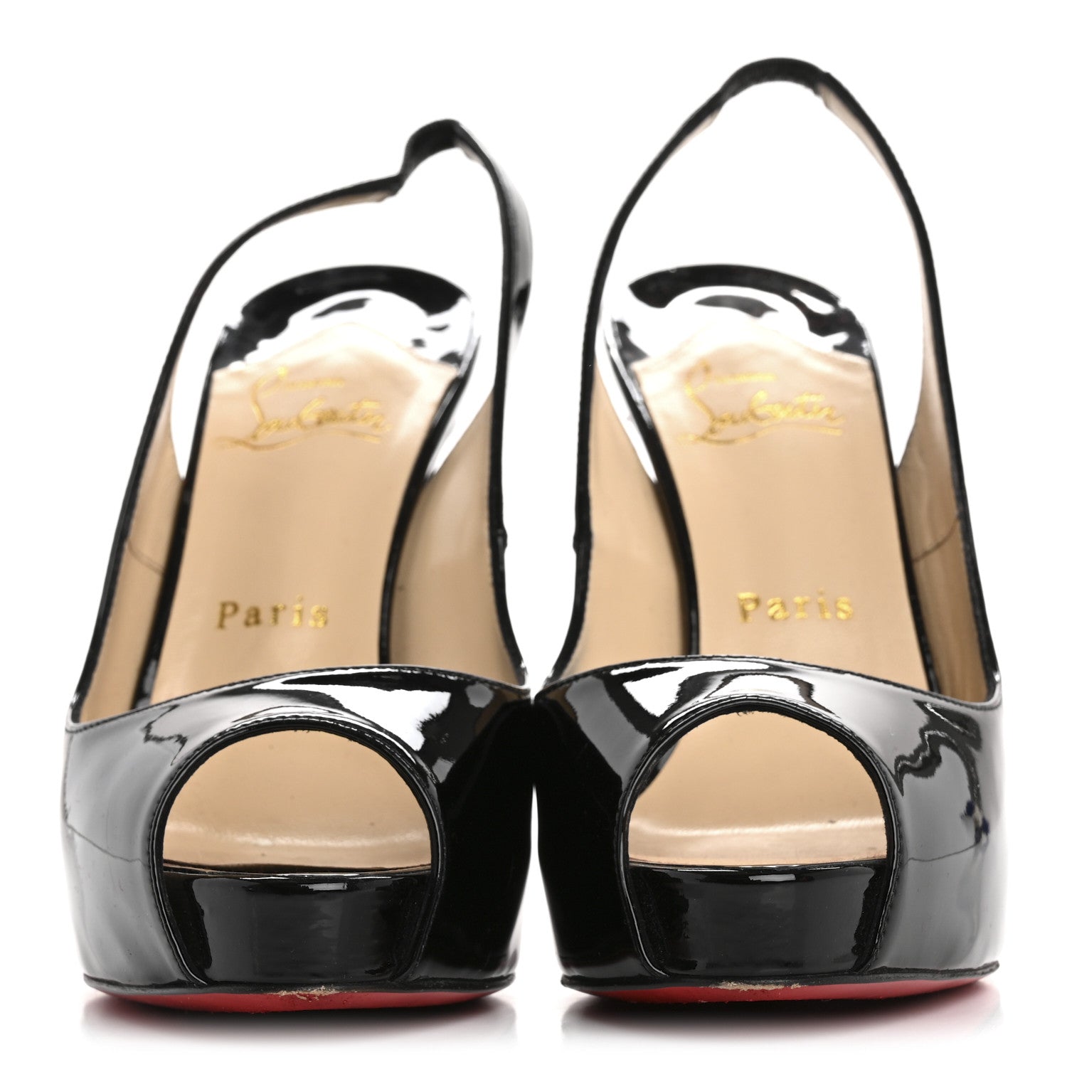 Christian Louboutin Patent Flo Sling 120 Pumps 37 Black 3 of 11