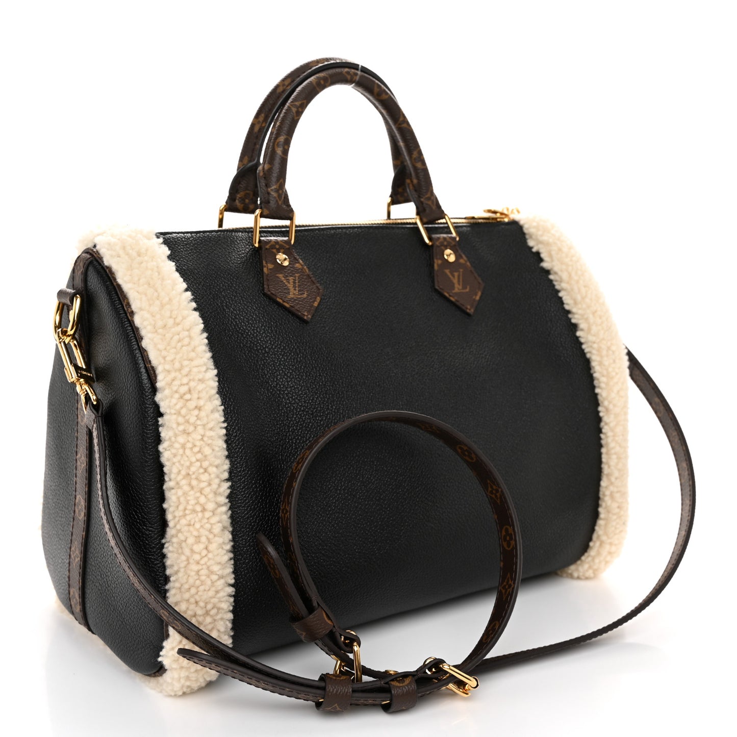 Calfskin Monogram Teddy Speedy Bandouliere 30 Black