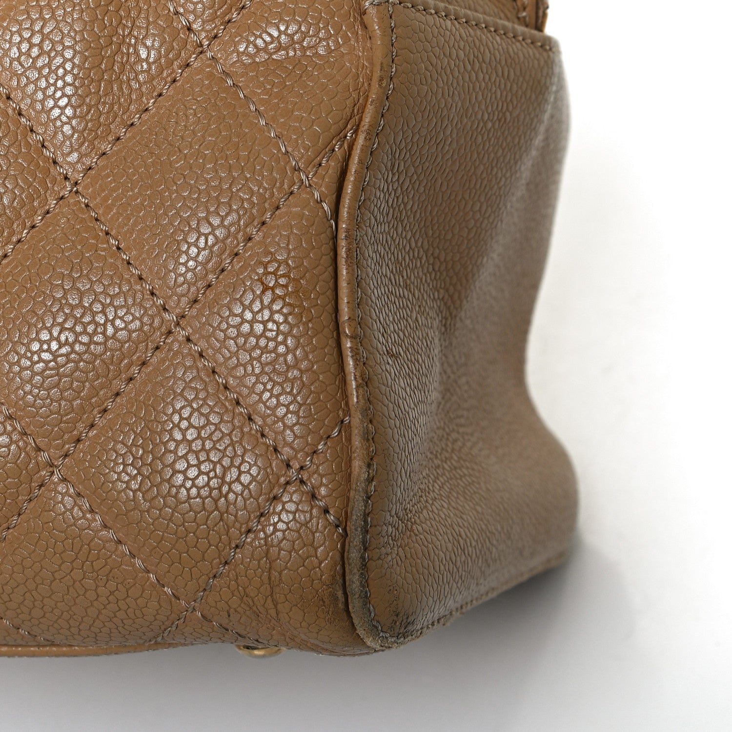 Chanel Caviar Quilted Bowler Beige 14 of 14