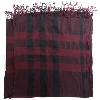 Burberry Fine Wool Mega Check Collette Cape Scarf Dark Pomegranate 1 of 4